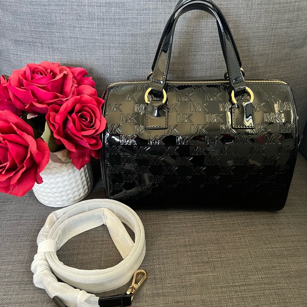 NWT MICHAEL KORS MASON MEDIUM DUFFLE SATCHEL HANDBAG LEATHER